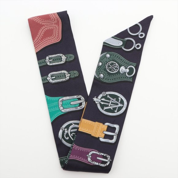 Hermes Purple Coup de Fouet au Bloc Twilly Silk Carre Scarf  10712 - Hermes - Twilly HARNAIS DES PRESIDENTS Scarf Silk Purple
